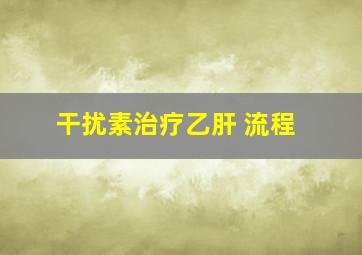 干扰素治疗乙肝 流程